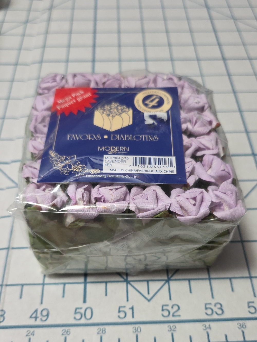 Modern Romance Lavender Paper Rose Favor Box - Set Of 4, Party Supplies